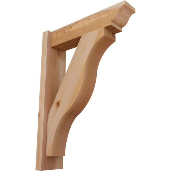 Ekena Millwork 6 in. x 28 in. x 20 in. Western Red Cedar Fuston Traditional Smooth Outlooker