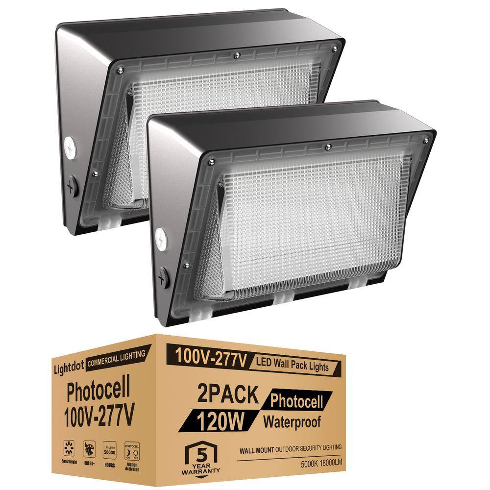 1000-Watt Equivalent Integrated LED Bronze Dusk to Dawn Wall Pack Light 22500-Lumens 5000K White with Photocell, 2-Pack price history on PriceWatchPro