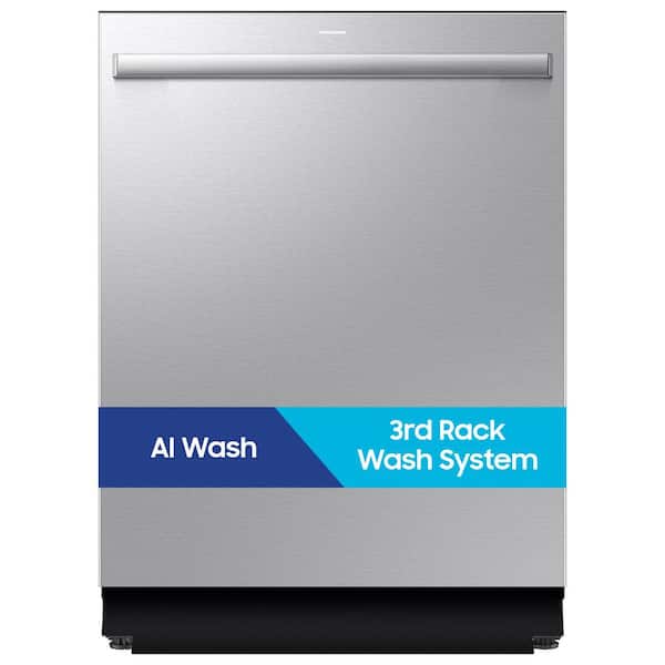 24 in. 38 dBA Top-control AI Wash Smart Dishwasher in Stainless Steel with 3rd Rack Washing System & AutoRelease Door