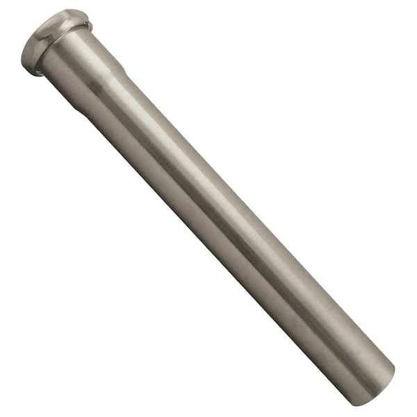Westbrass 1-1/2 in. x 12 in. Brass Slip Joint Extension Tube in Satin Nickel