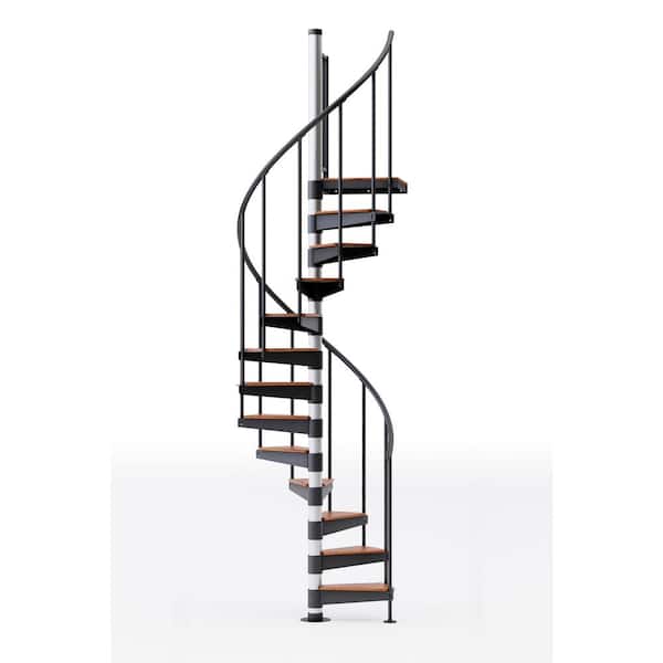 Mylen STAIRS Reroute Prime Interior 42in Diameter, Fits Height 102in - 114in, 1 36in Tall Platform Rail Spiral Staircase Kit