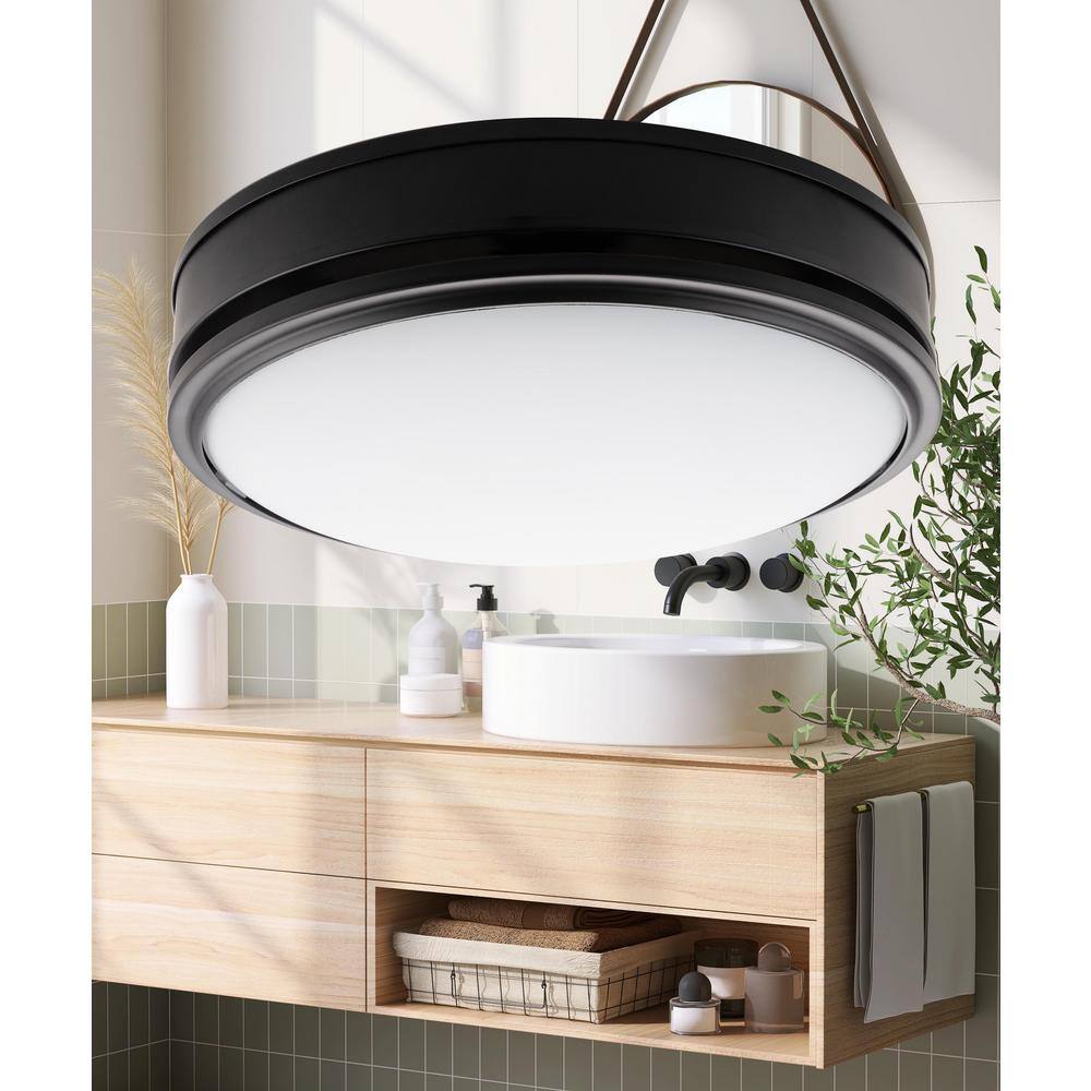 Matte Black Round LED Ceiling Mount Exhaust Fan