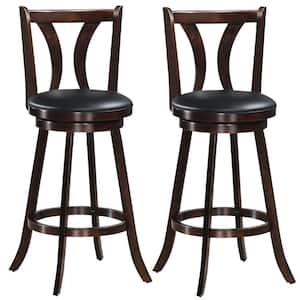 43.5 in. Swivel Bar stools 29.5 in. Bar Height Chairs with Rubber Wood Legs (Set of 2)