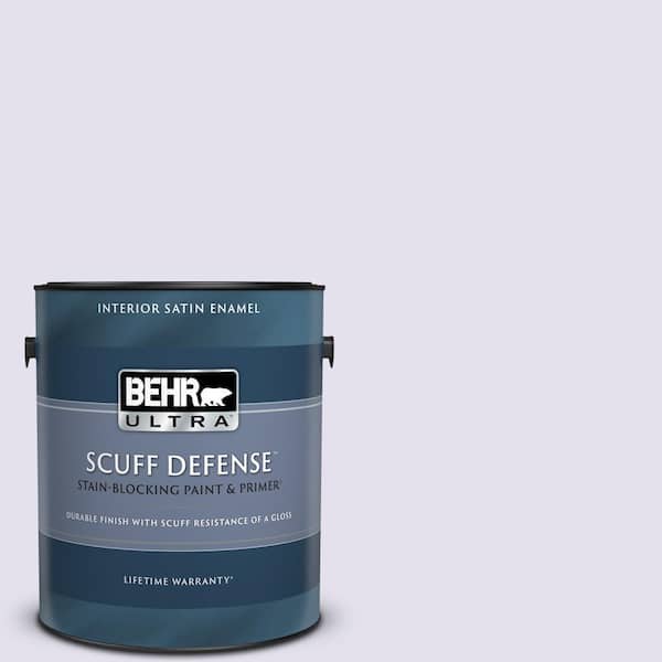 BEHR ULTRA 1 gal. #650C-2 Powdery Mist Extra Durable Satin Enamel Interior Paint & Primer
