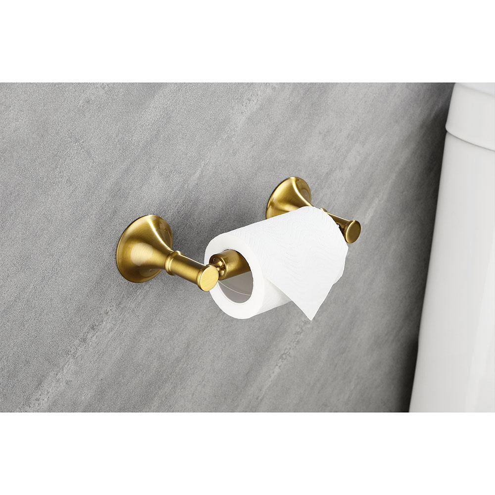 Brushed Gold 6-Piece Brass Bathroom Hardware Set