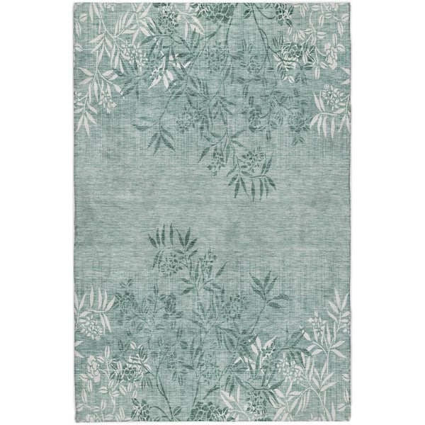 Dream Shag Premium Machine Washable Abstract ADS673 Sage 5 ft. x 7 ft. 6 in. Area Rug
