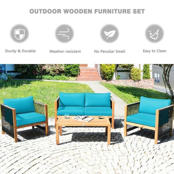 wooden sofa set with chairs