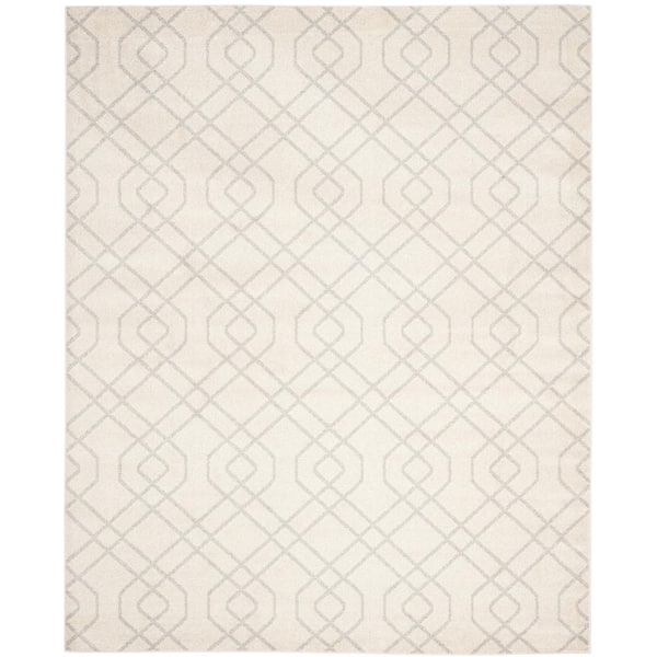 SAFAVIEH Amherst Ivory/Light Gray 9 ft. x 12 ft. Geometric Interlock Area Rug