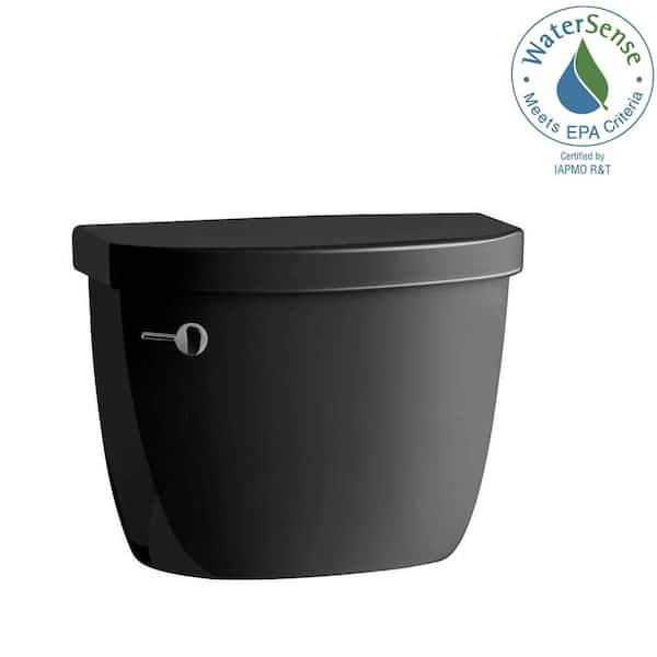 KOHLER Cimarron 1.28 GPF Single Flush Toilet Tank Only with AquaPiston Flushing Technology in Black Black