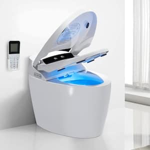 Electric Bidet and Soft Closing Seat for Elongated Toilets in White