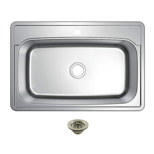 Studio 29.5 in. Drop-in Single Stainless SteelKitchen Sink with