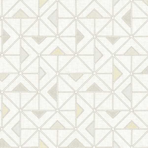 A-Street Prints Jekyl Triangles Beige Matte Paper Wallpaper Sample