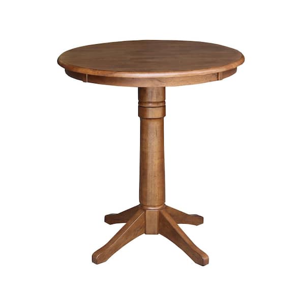 International Concepts 30 in. Bourbon Oak Round Pedestal Counter Height Dining Table