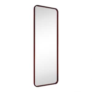 Yorkshire 22 in. W x 65 in. H Rounded Rectangular Wood Framed Wall Mounted Bathroom Vanity Mirror in Walnut