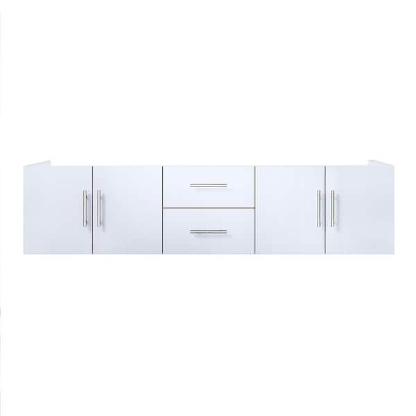 Geneva 72 in. W x 22 in. D Glossy White Double Bath Vanity without Top