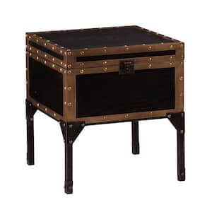 Emma Antique Black Trunk End Table