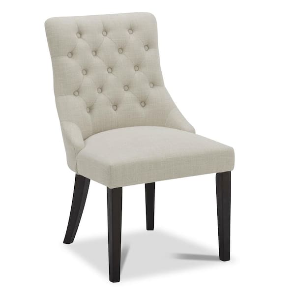 Minos Linen Fabric Tufted Dining Chair (Set of 2)