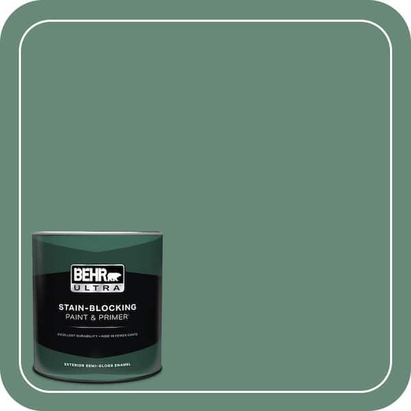 BEHR ULTRA 1 qt. #PPF-35 Green Adirondack Semi-Gloss Enamel Exterior Paint & Primer