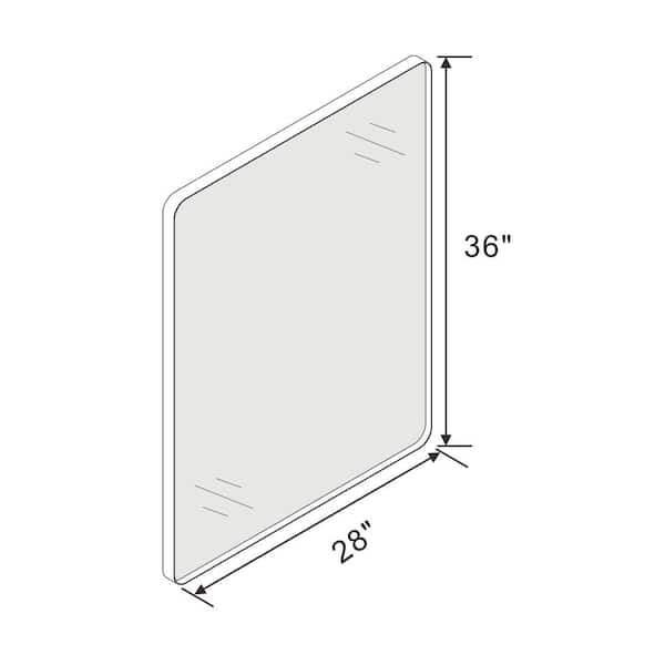 Klajowp 36 in. W x 28 in. H Large Rectangular Framed Wall Mounted Bathroom Vanity Mirror in Brushed Nickel