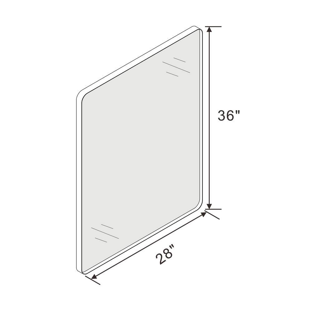 Klajowp 36 in. W x 28 in. H Large Rectangular Framed Wall Mounted