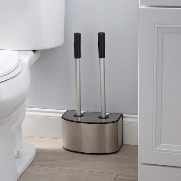 Bath Bliss 2-in-1 Plunger and Toilet Brush and Holder Set in Stainless  Steel 10070-SS - The Home Depot