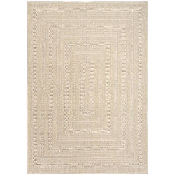 Nourison Tulum Cream 4 ft. x 6 ft. Linear Contemporary Area Rug