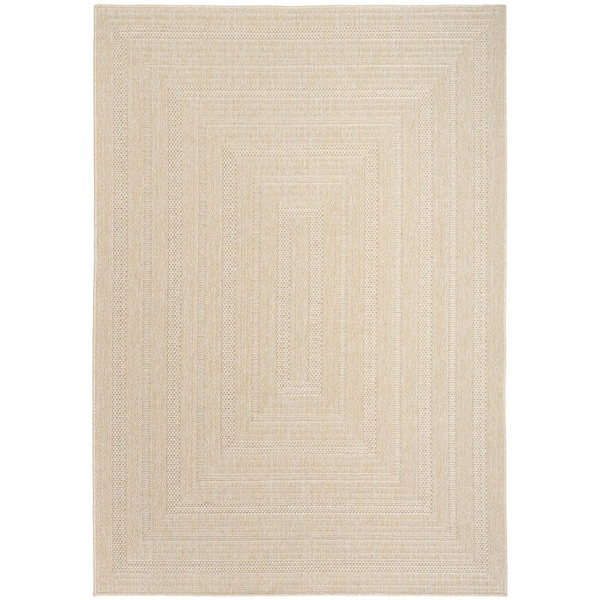 Tulum Cream 5 ft. x 7 ft. Linear Contemporary Area Rug