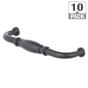 Decorative Bead 5-1/16 in. (128 mm) matte black Classic Cabinet Pull (10-Pack)
