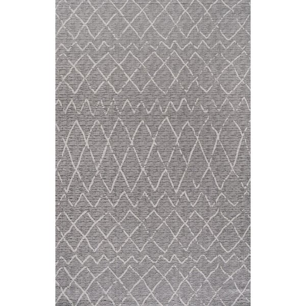 Madaba Moroccan Trellis Gray/Cream 8 ft. x 10 ft. Indoor/Outdoor Area Rug