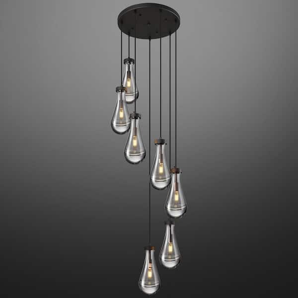 Raindrop Pendant Lights Kitchen Island Teardrop Black Modern Chandeliers for Dining Room Porch Corridor Living Room