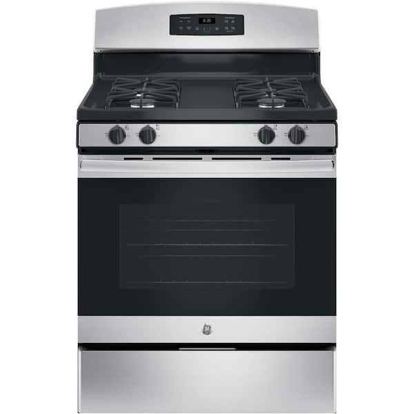 GE 30 in. 5.0 cu. ft. Freestanding Gas Range in Stainless Steel with Self Clean