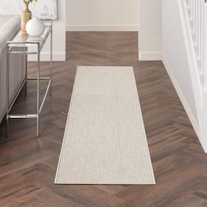 Natural Texture Ivory Beige 2 ft. x 8 ft. All-Over Design Contemporary Runner Area Rug