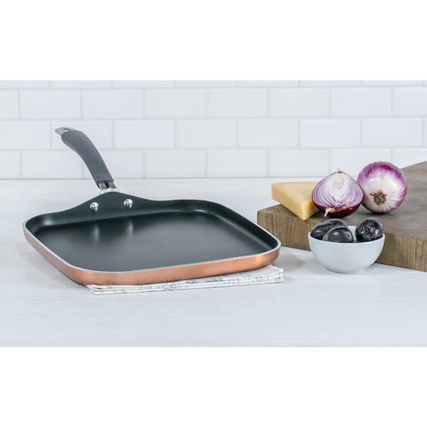 3-Layer Copper Non-Stick Griddle Pan - Hard-Anodized Looking Heat Resistant  Lacquer Outside & Copper Non-Stick Coating Inside, Luxury Home