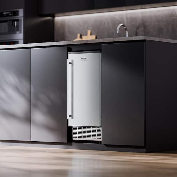 Undercounter Ice Maker, 80 lb./Day Built-in Freestanding 14.9 in. W Full Size Cubes Reversible Door Stainless Steel