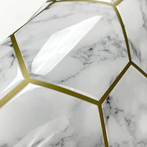 Gold-Marble Carrara Lg Hexagon 10.5in. x 10.5in. Vinyl Peel and Stick Tiles (Total sq. ft. covered 2.05 sq. ft./4-Pack)