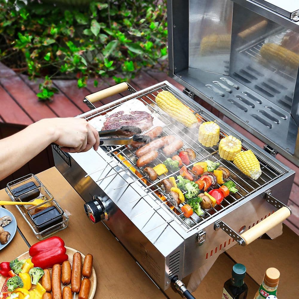 Portable Stainless Steel Gas Pizza Oven with Thermometer