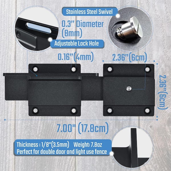 Black Thumbturn Gate Latch - 48mm Black Thumbturn Gate Latch - 48mm