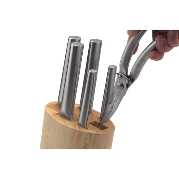 GATESUER 6 Piece High Carbon Stainless Steel Knife Block Set