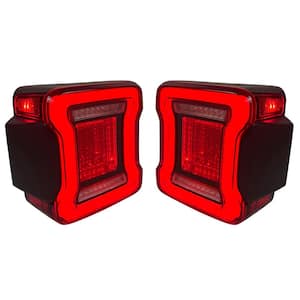 Red Lens V2 Tunnel Tail Lights for 2018-2020 Jeep Wrangler JL