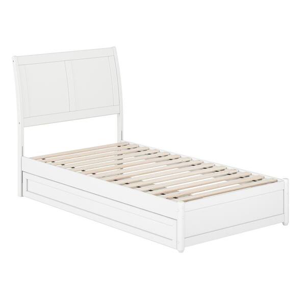 AFI Andorra White Solid Wood Frame Twin Platform Bed with Panel ...