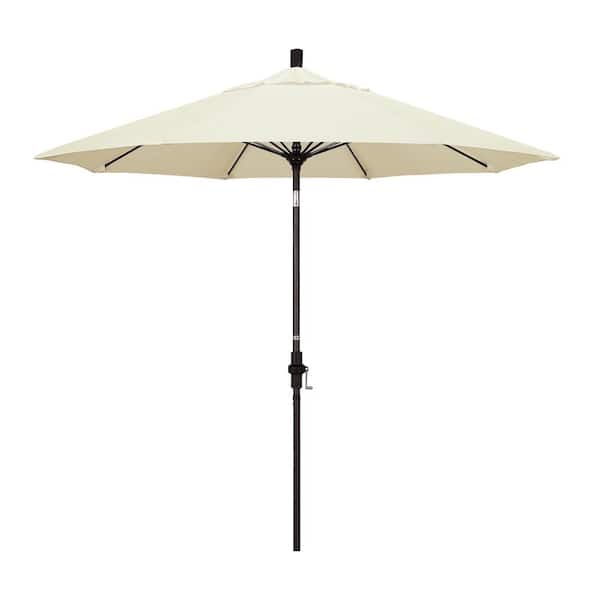 California Umbrella 9 ft. Outdoor Market Patio Umbrella Bronze Aluminum ...