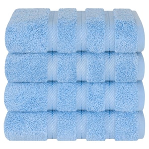4 Piece 100% Turkish Cotton Hand Towel Set - Sky Blue