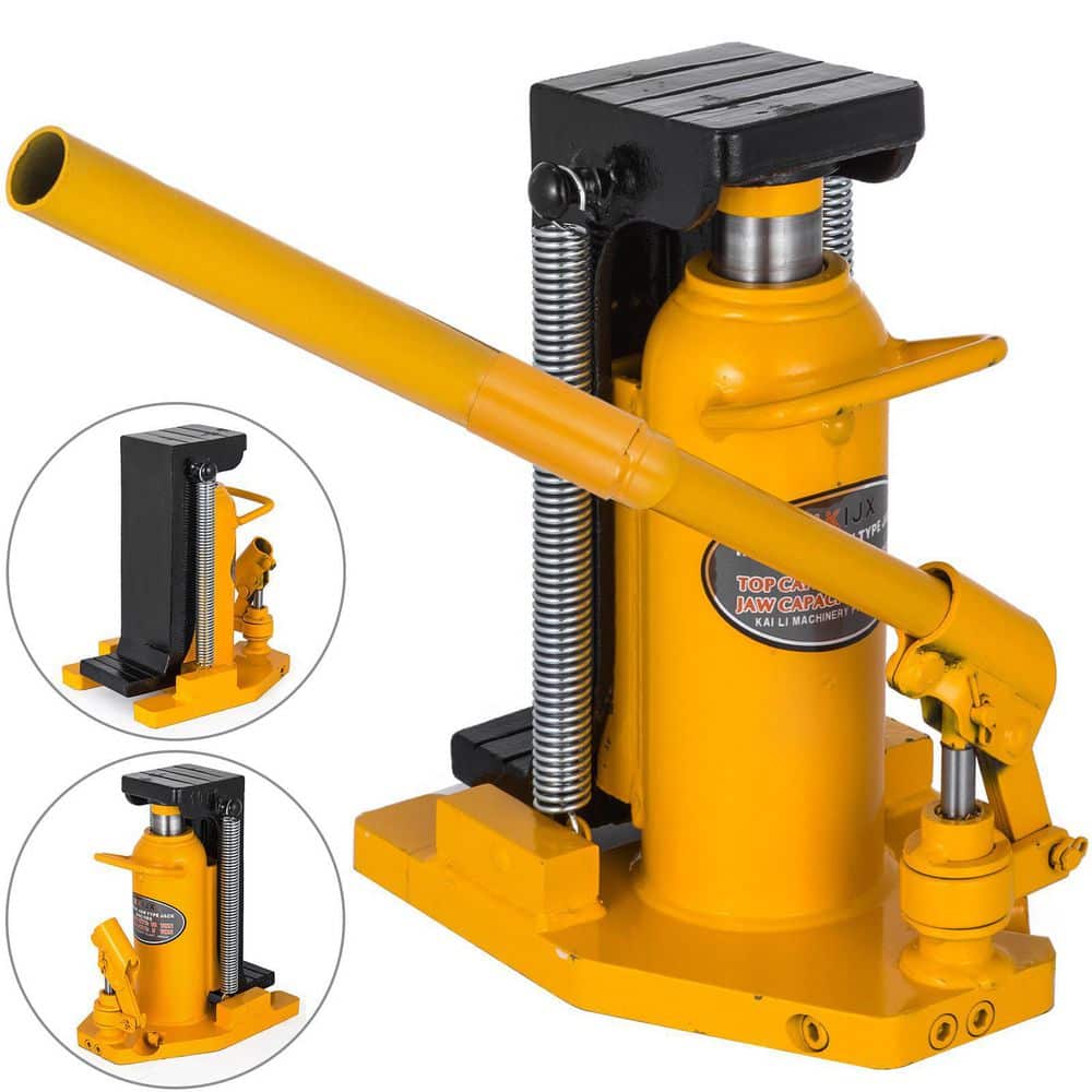 VEVOR 10-Ton to 20-Ton Toe Jack Lift Hydraulic Machine Air Hydraulic Toe Jack Proprietary Heat-Treated Steel in Yellow