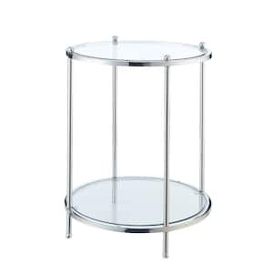 Royal Crest 18 in. Chrome Standard Height Round Glass Top End Table