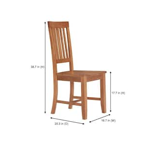 Scottsbury Honey Brown Wood Dining Chair with Slat Back (Set of 2) (16.7 in. W x 38.7 in. H)