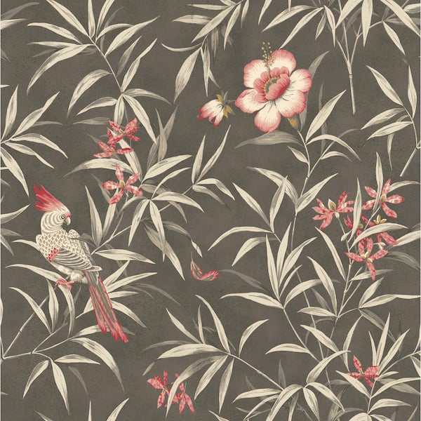 SURFACE STYLE Bamboo Garden Botanical Cinder Vinyl Peel and Stick Wallpaper Roll ( Covers 30.75 sq. ft. )