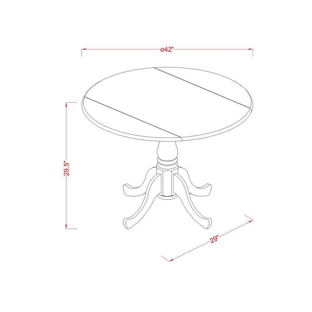 Buttermilk and Cherry 3-Piece Round Drop Leaf Dining Set