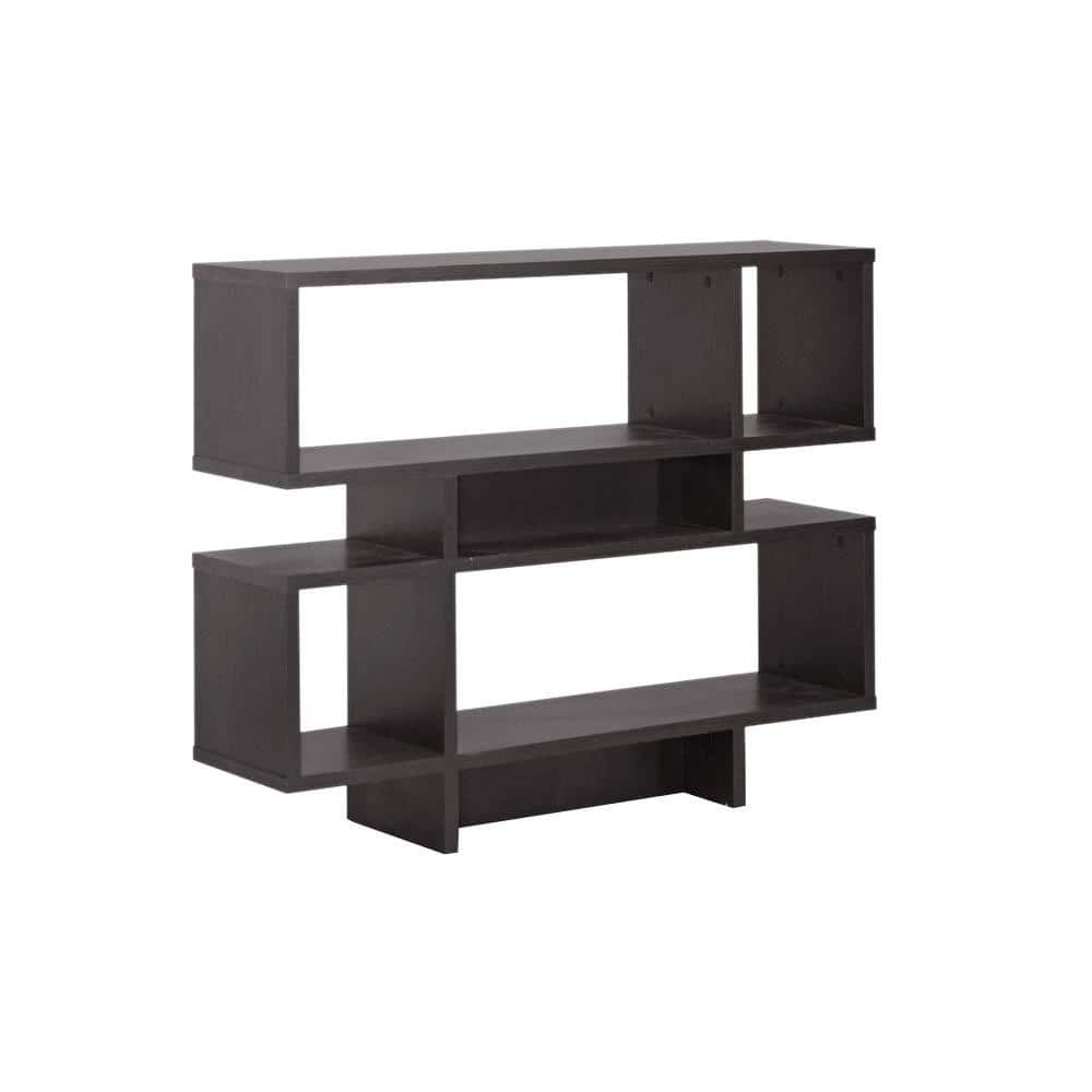 Baxton Studio 35.25 in. Dark Brown Wood 4 shelf Etagere Bookcase