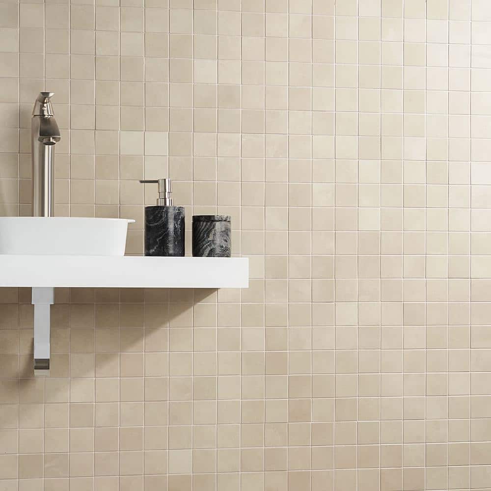 Catlinite Beige Matte Porcelain Mosaic Floor and Wall Tile