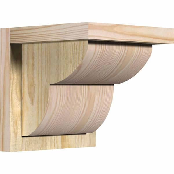 Ekena Millwork 8 in. x 8 in. x 8 in. Douglas Fir Crestline Rough Sawn Corbel with Backplate